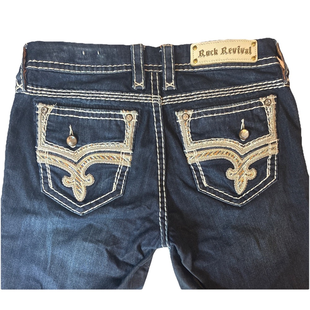 ROCK REVIVAL Women's Janelle Mid-Rise Skinny Faux Flap Pocket Jeans 29 x 32